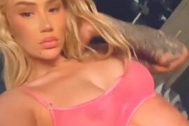 Iggy Azalea Shows Off Her Huge Breasts In See-Through Lingerie